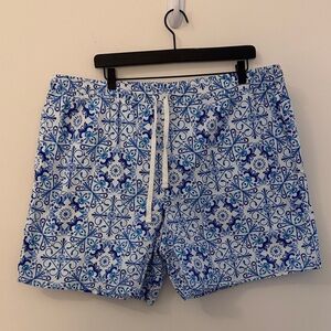 Hill House Home Blue and White Patterned Men's Shorts